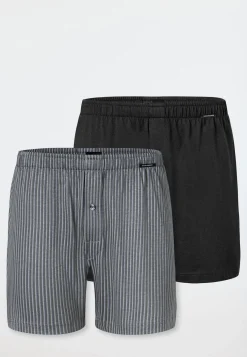 Boxershorts 2er-Pack Jersey uni gemustert - Boxershorts Multipack