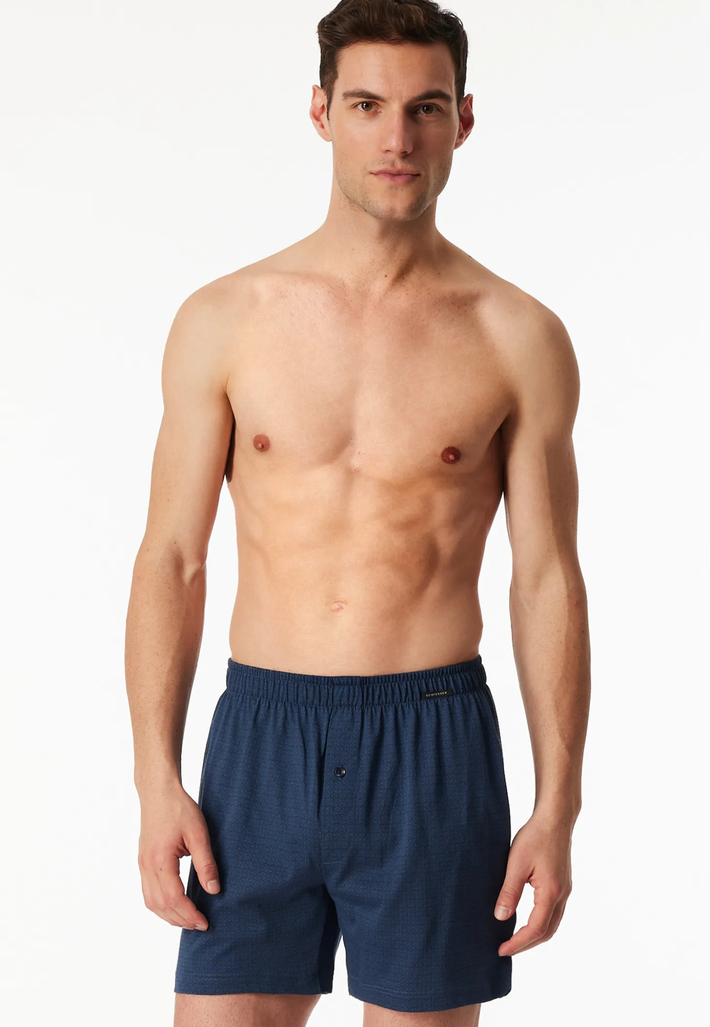 Boxershorts 2er-Pack Jersey uni gemustert - Boxershorts Multipack