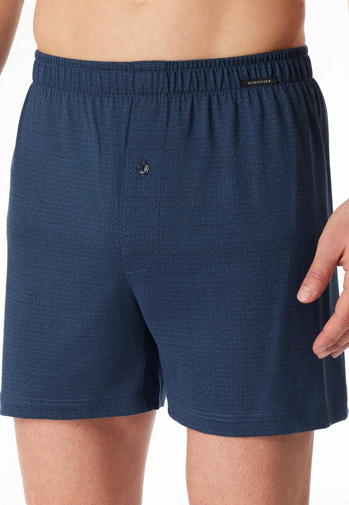 Boxershorts 2er-Pack Jersey uni gemustert - Boxershorts Multipack