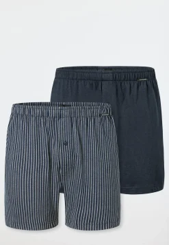 Boxershorts 2er-Pack Jersey uni gemustert - Boxershorts Multipacks