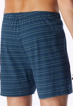 Boxershorts 2er-Pack Jersey uni/ gemustert blau - Boxershorts Multipacks