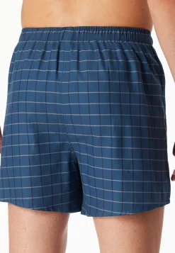 Boxershorts 2er-Pack Webware Karo blau - Boxershorts Multipack
