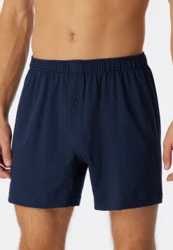 Boxershorts Jersey dunkelblau gemustert - Cotton Casuals