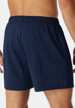 Boxershorts Jersey dunkelblau karierte - Cotton Casuals