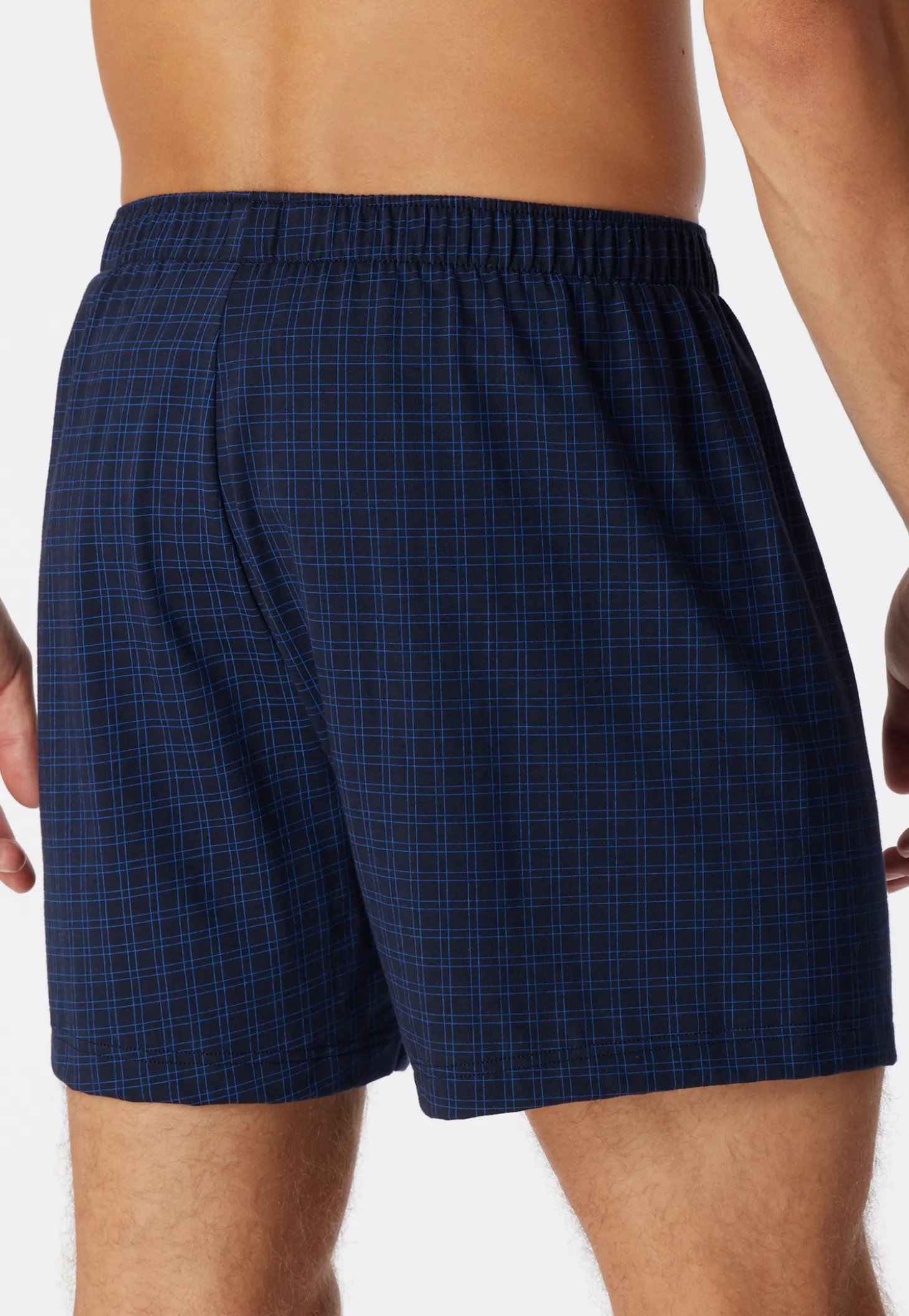 Boxershorts Jersey dunkelblau karierte - Cotton Casuals