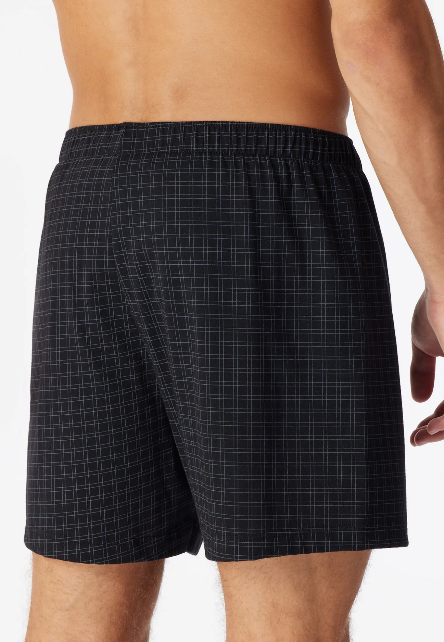 Boxershorts Jersey schwarz kariert - Cotton Casuals