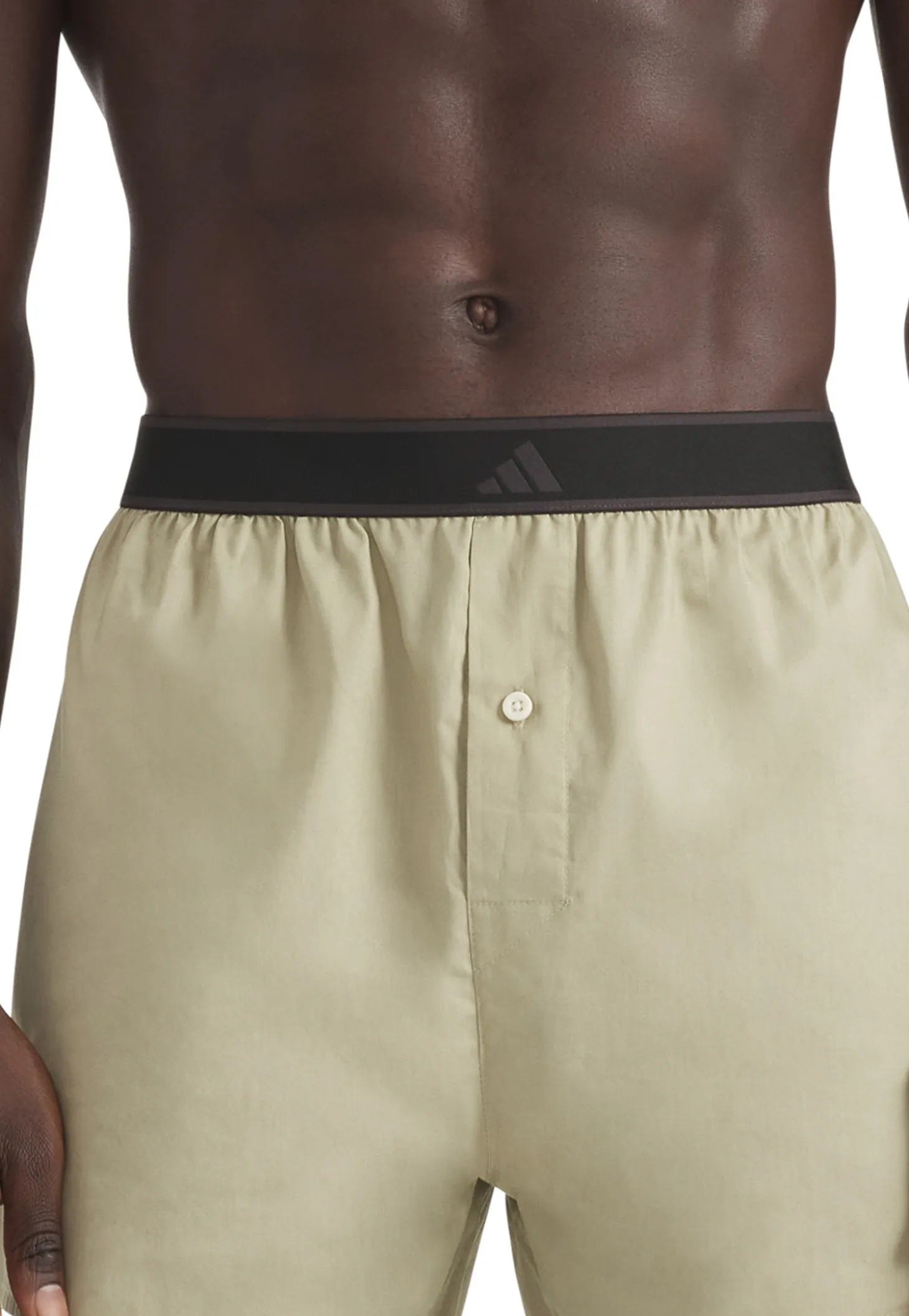 Boxershorts mit Knopfleiste 2er-Pack Oliv/Khaki - ADIDAS