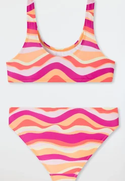 Bustier Bikini Set Wellen UV-Schutz 40+ vivid red - Aqua
