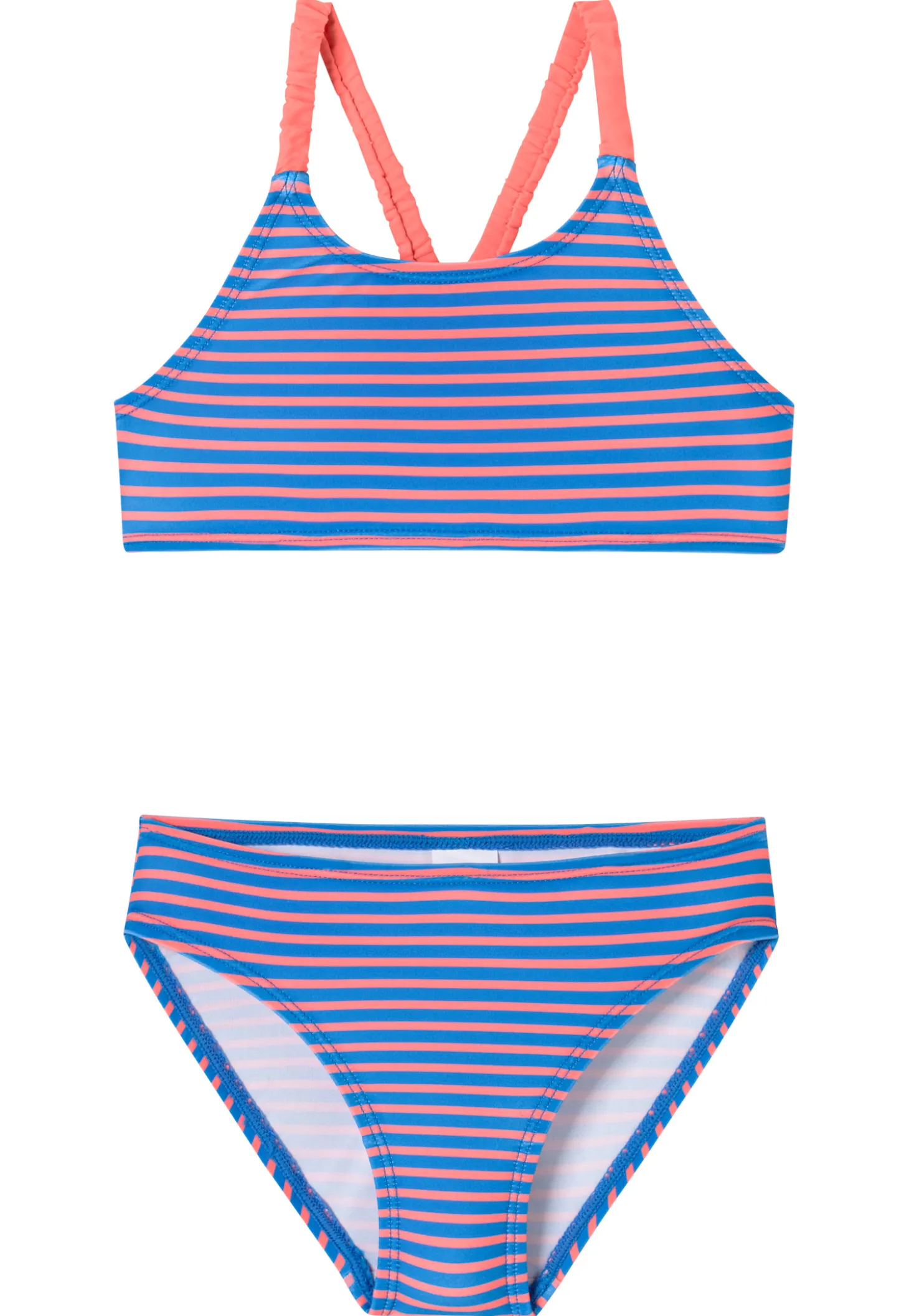 Bustier-Bikini Wirkware recycelt LSF40+ Streifen aquarium - Aqua