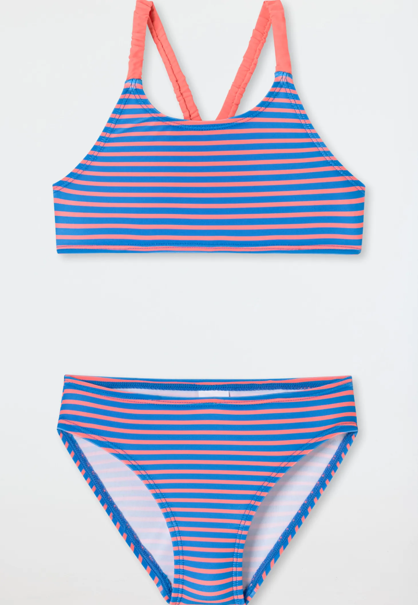 Bustier-Bikini Wirkware recycelt LSF40+ Streifen aquarium - Aqua