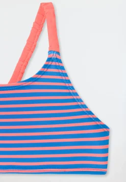 Bustier-Bikini Wirkware recycelt LSF40+ Streifen aquarium - Aqua
