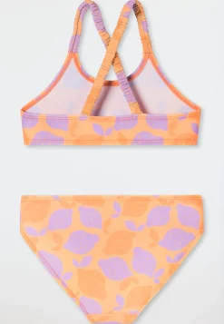 Bustier-Bikini Wirkware UV-Schutz 40+ Zitronen pfirsichorange - Aqua