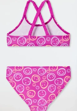 Bustier-Bikini Wirkware UV-Schutz 40+ Smileys fuchsia - Aqua