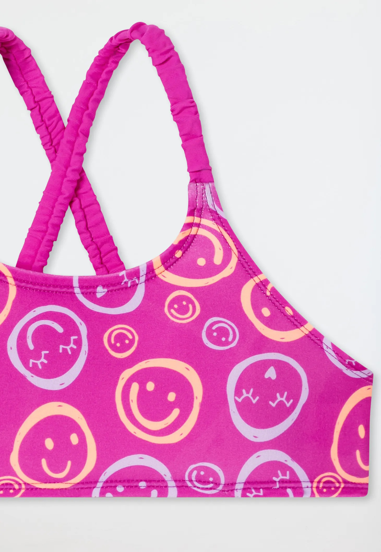Bustier-Bikini Wirkware UV-Schutz 40+ Smileys fuchsia - Aqua
