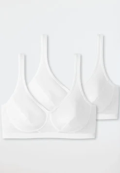 Bustier 2er-Pack mit Cups Organic Cotton weiß - 95/5
