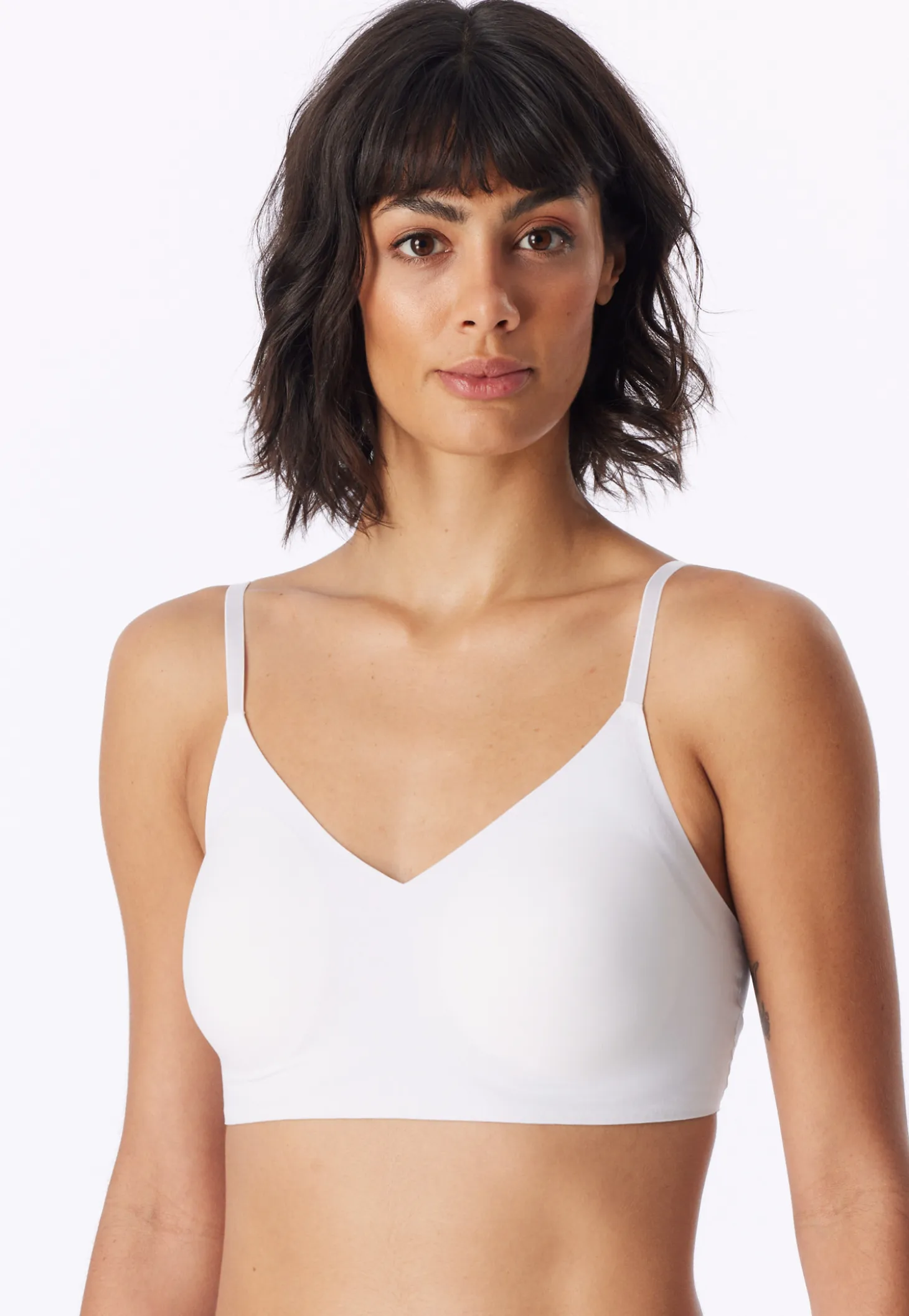 Bustier Microfaser herausnehmbare Pads weiß - Invisible Soft