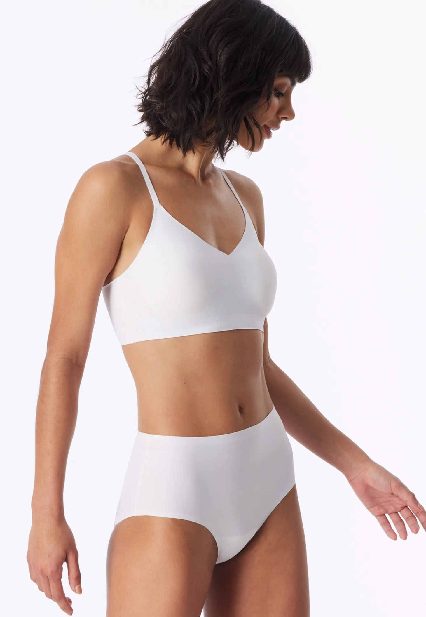 Bustier Microfaser herausnehmbare Pads weiß - Invisible Soft