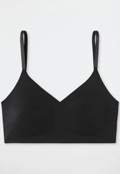 Bustier Microfaser herausnehmbare Pads schwarz - Invisible Soft