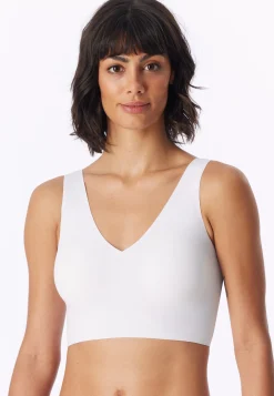 Bustier Microfaser herausnehmbare Pads weiß - Invisible Soft