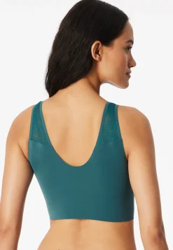 Bustier seamless herausnehmbare Pads Spitze grün - Invisible Soft Lace