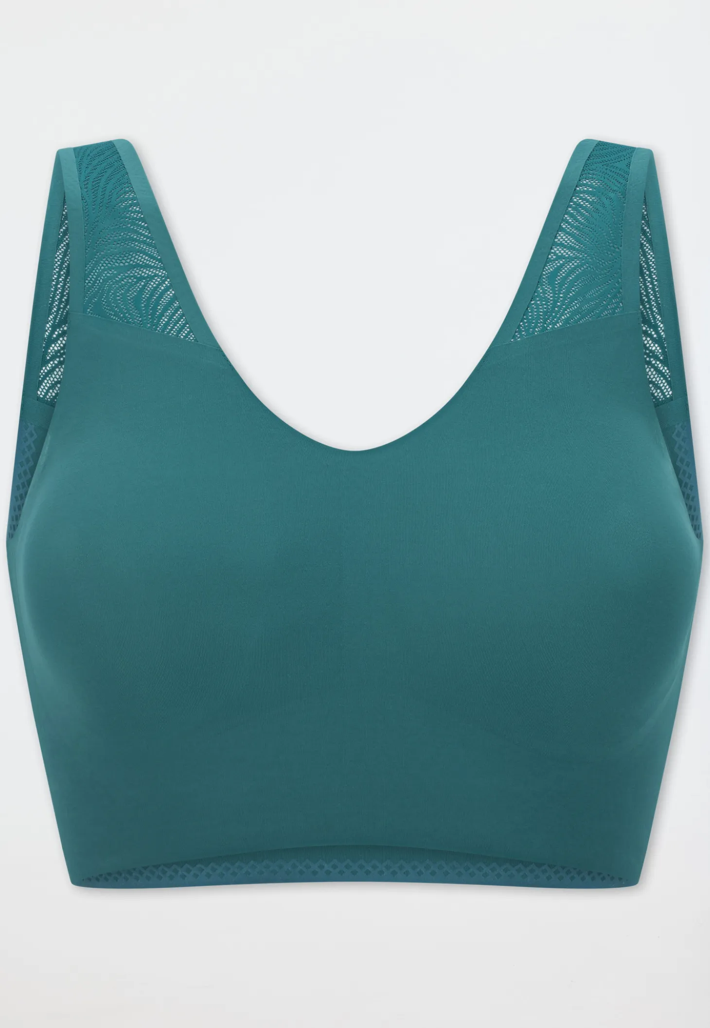 Bustier seamless herausnehmbare Pads Spitze grün - Invisible Soft Lace