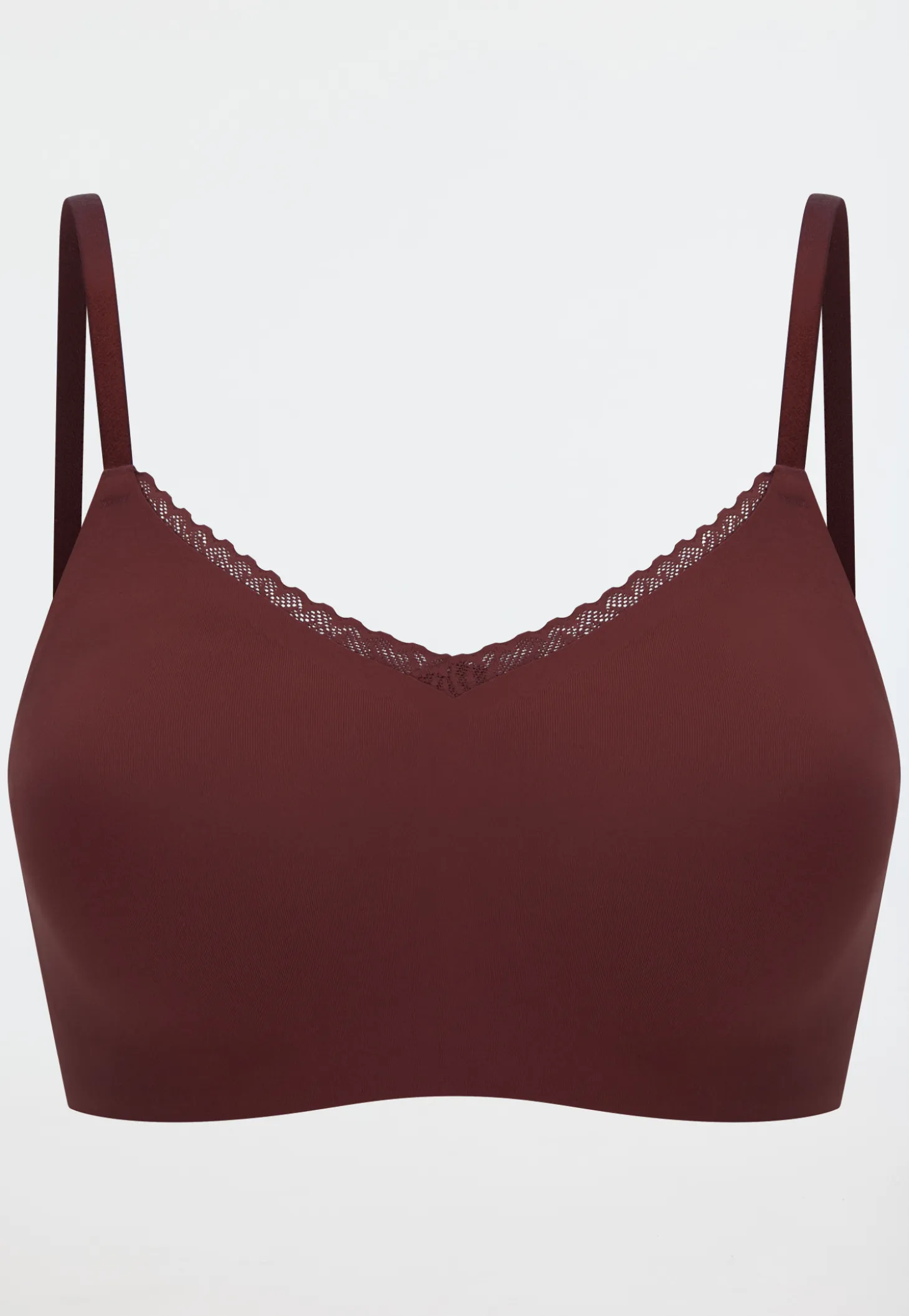 Bustier seamless herausnehmbare Pads Spitze burgund - Invisible Soft Lace
