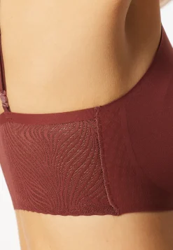 Bustier seamless herausnehmbare Pads Spitze burgund - Invisible Soft Lace