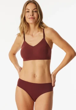 Bustier seamless herausnehmbare Pads Spitze burgund - Invisible Soft Lace