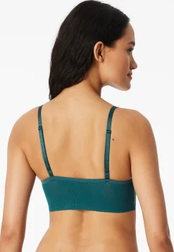 Bustier seamless herausnehmbare Pads Spitze grün - Invisible Soft Lace