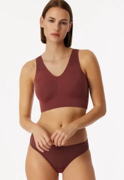 Bustier seamless herausnehmbare Pads Spitze burgund - Invisible Soft Lace
