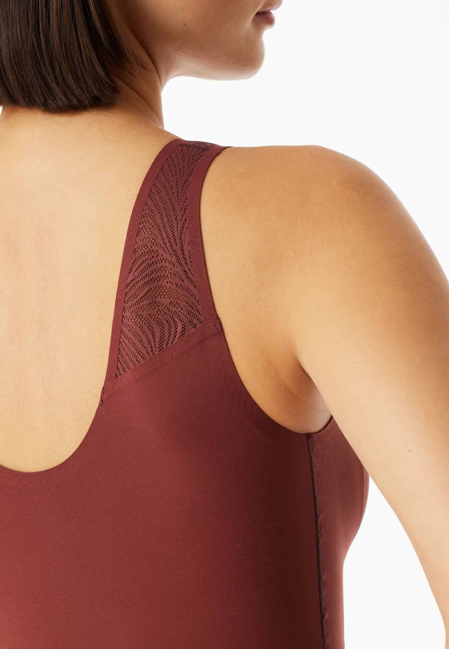 Bustier seamless herausnehmbare Pads Spitze burgund - Invisible Soft Lace