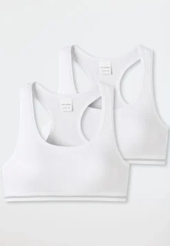 Bustiers 2er-Pack Doppelripp weiß - Long Life Rib