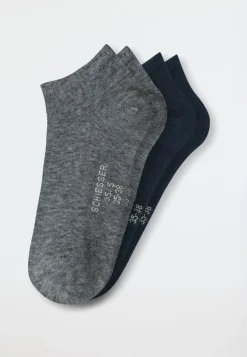 Damensneaker 2er-Pack grau-meliert/nachtblau - 95/5