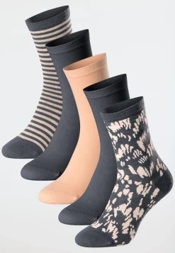 Damensocken 5er-Pack beige/ dunkelgrau - Fashion
