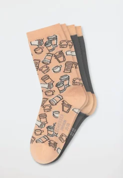 Damensocken 2er-Pack Kaffee dunkelgrau/ beige - Fashion