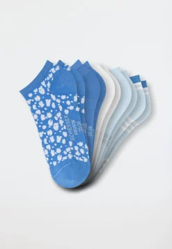Damensocken Sneaker 5er-Pack weiß/blau - Fashion