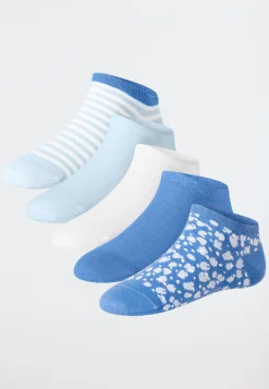 Damensocken Sneaker 5er-Pack weiß/blau - Fashion