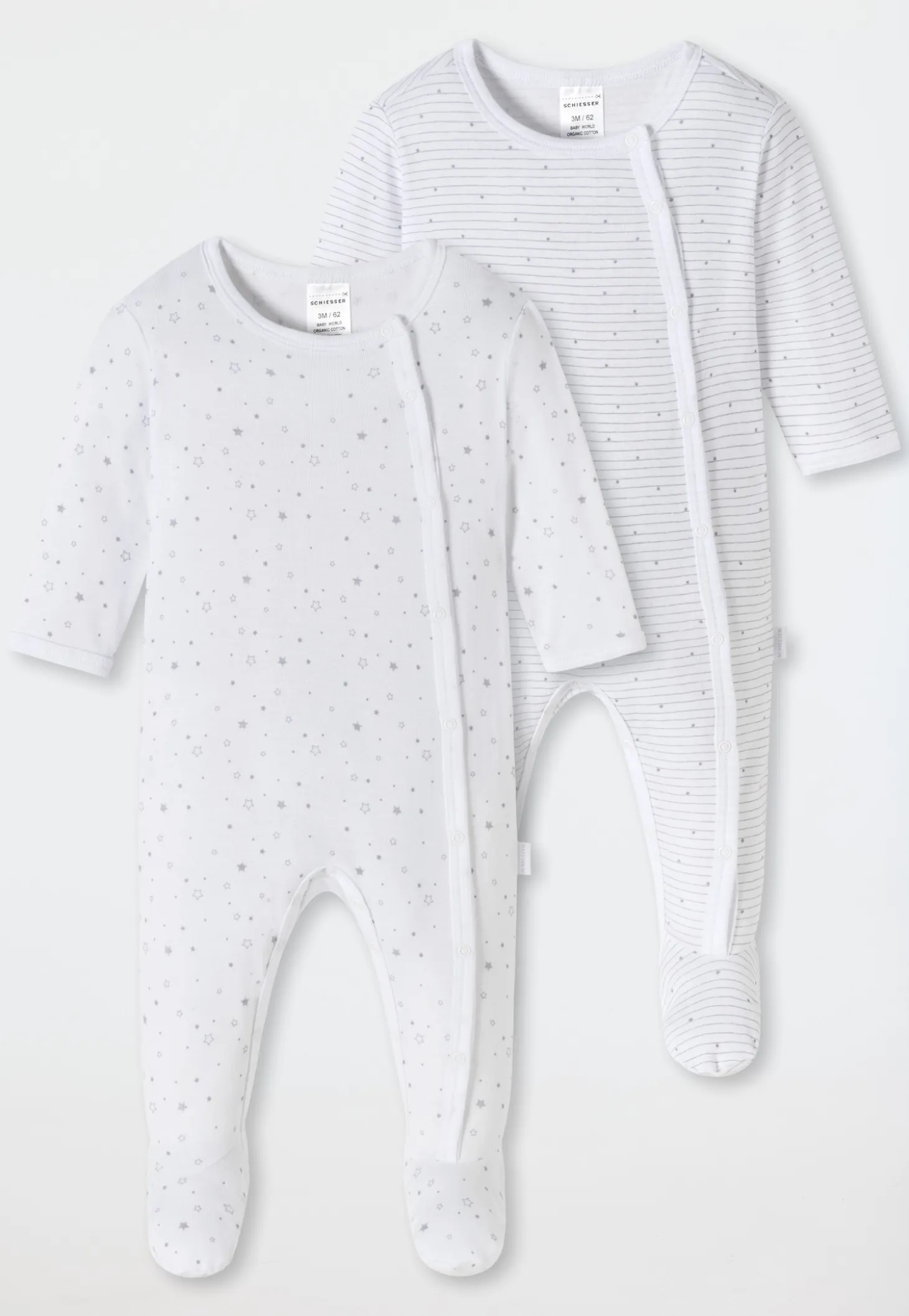 2er-Pack unisex Babybodys mit Fuß aus Organic Cotton