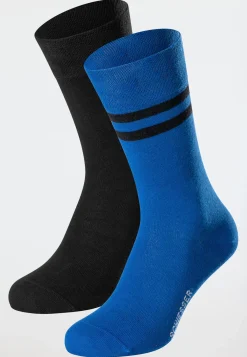 Herrensocken 2er-Pack schwarz/ blau - Fashion
