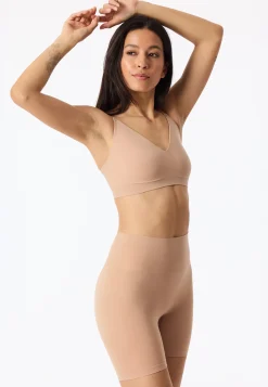 High Waist Biker Shorts seamless Jersey maple - Seamless Contouring