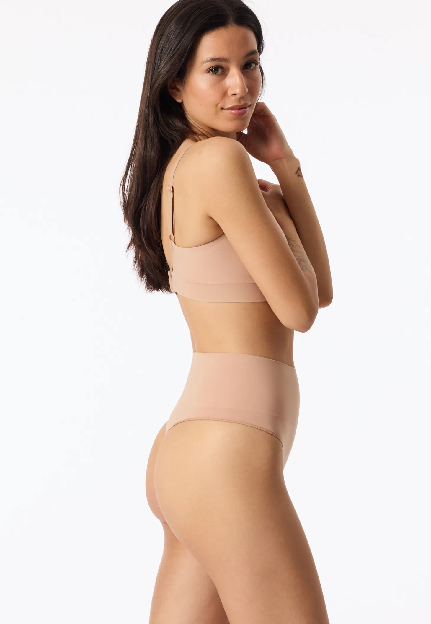 High Waist Cheeky String seamless Jersey maple - Seamless Contouring