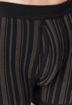 Hose kurz Feinripp 2er-Pack mit Eingriff schwarz gestreift - Original Classics