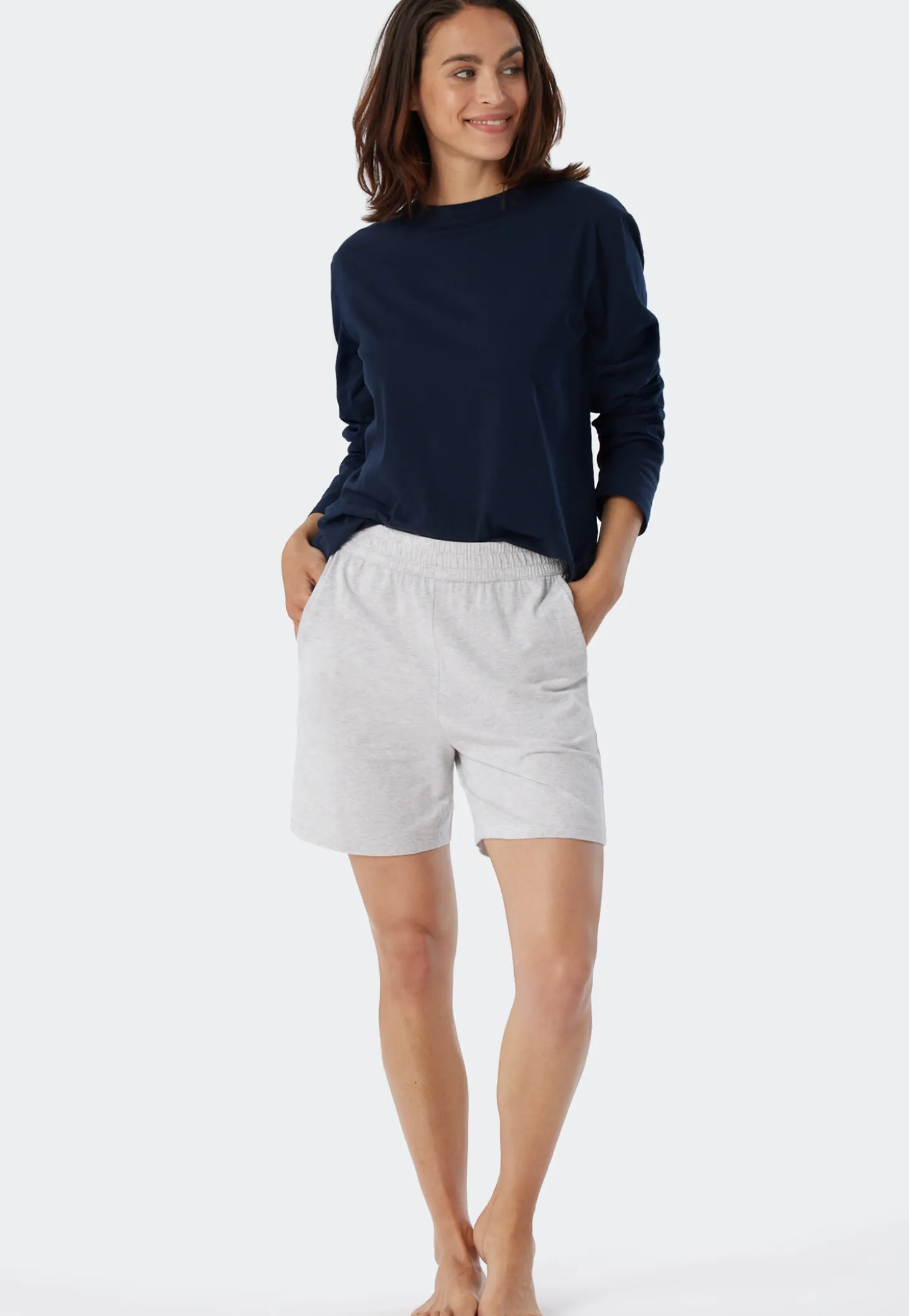 Hose kurz grau-meliert - Mix+Relax