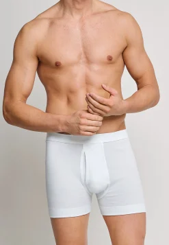 Hose kurz mit Eingriff Feinripp weiß - Essentials
