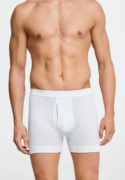 Hose kurz mit Eingriff Feinripp weiß - Essentials