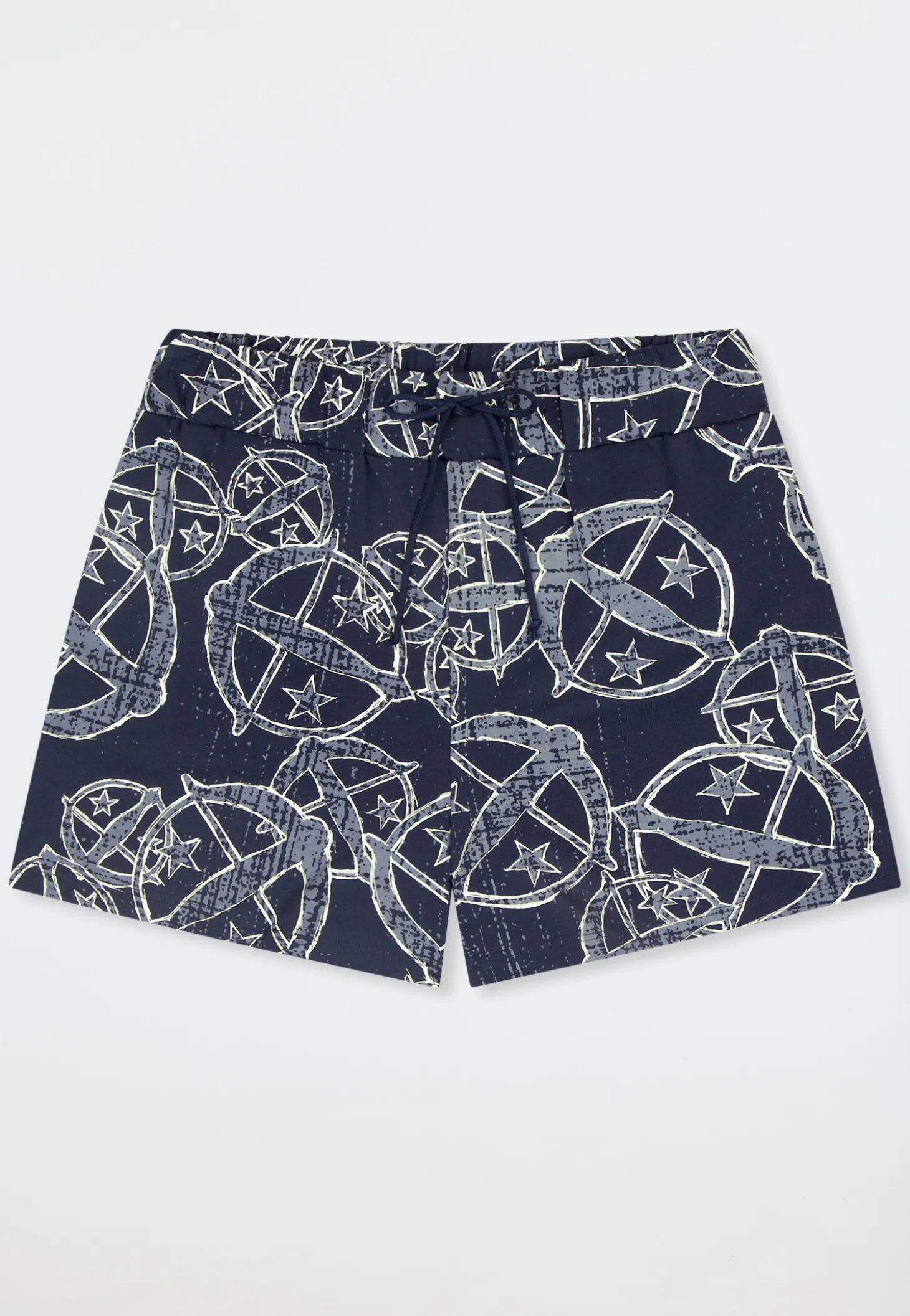Hose kurz Statement-Druck blau-weiß - SCHIESSER 150 Years