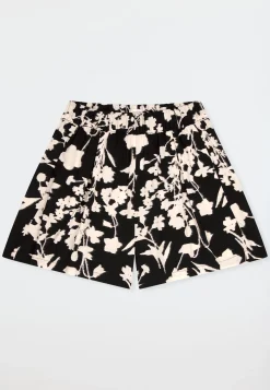 Hose kurz Viskose-Webware Blumen multicolor Mix+Relax