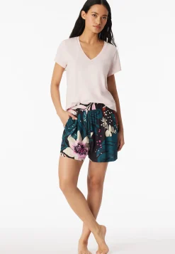 Hose kurz Viskose-Webware Blumen multicolor  Mix+Relax