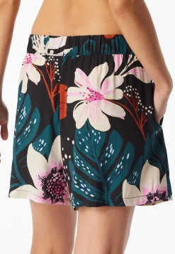 Hose kurz Viskose-Webware Blumen multicolor  Mix+Relax