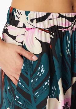 Hose kurz Viskose-Webware Blumen multicolor  Mix+Relax